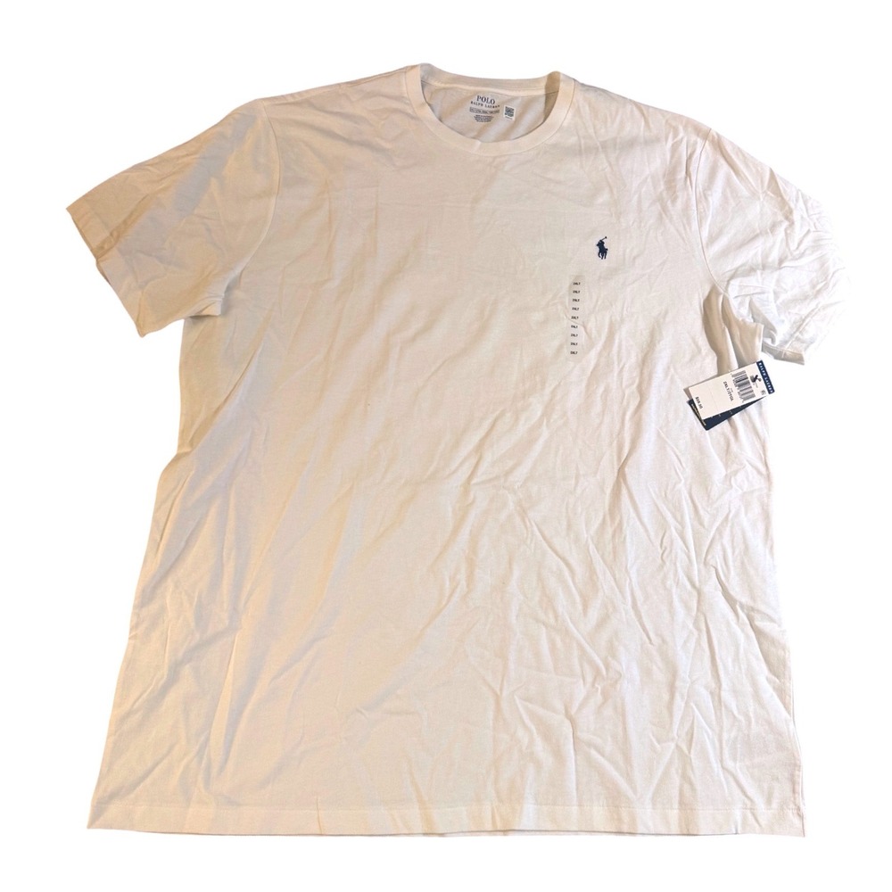 Polo Ralph Lauren Mens White Short Sleeve Crewneck T-Shirt 2XLT NWT 7108927002